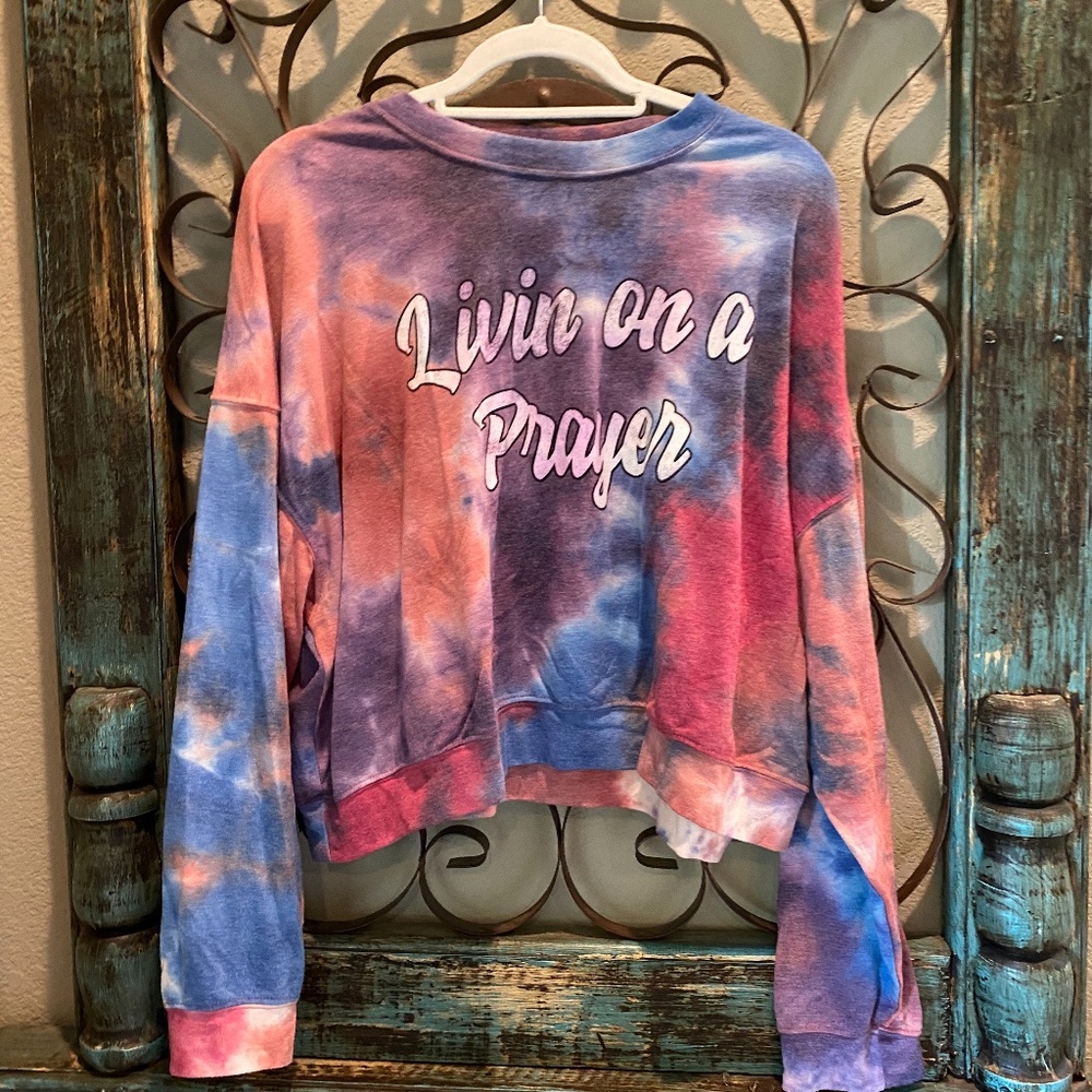 Altar'd State "LIVING ON A PRAYER" Sweatshirt L